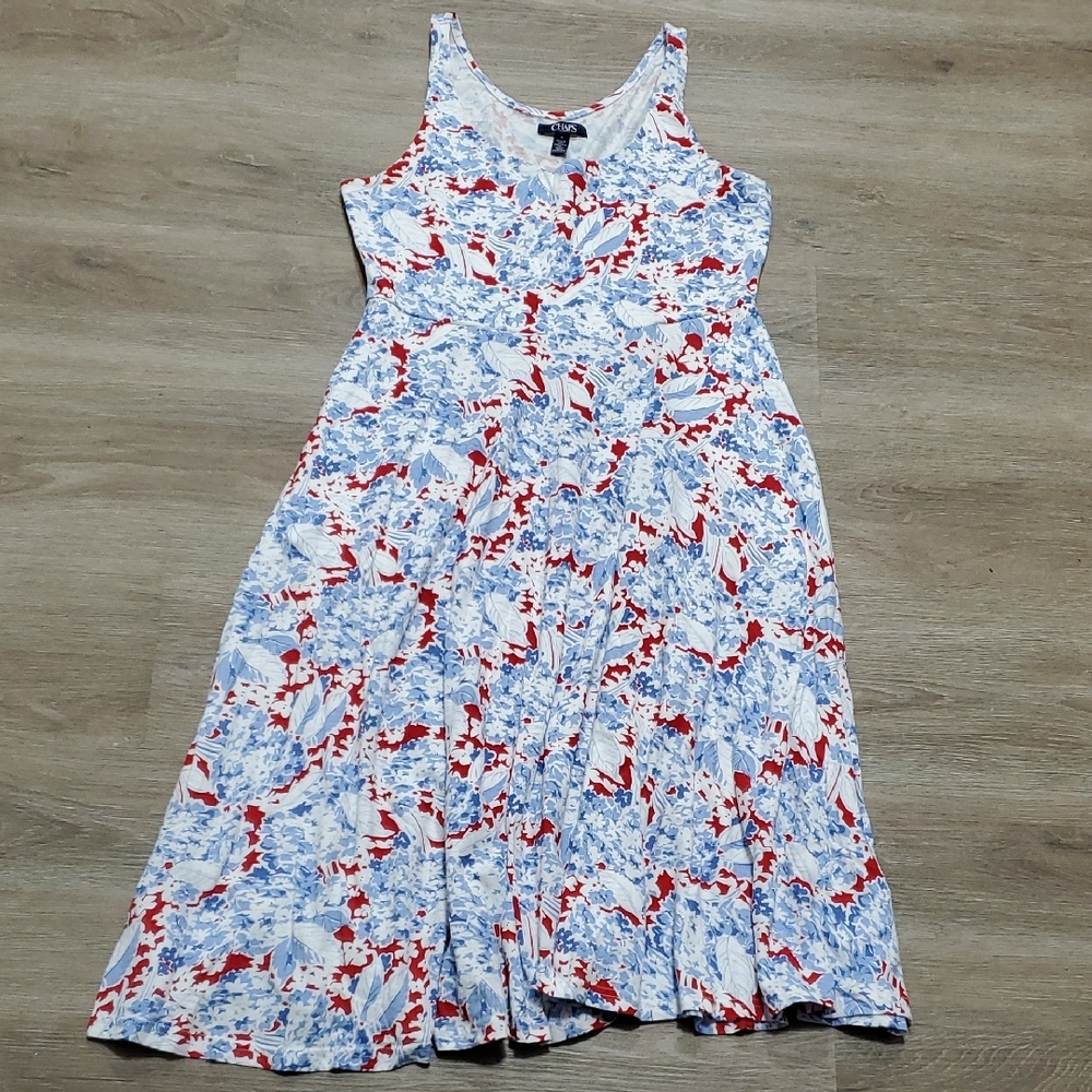 Chaps Vibrant Floral Print Sleeveless Dress